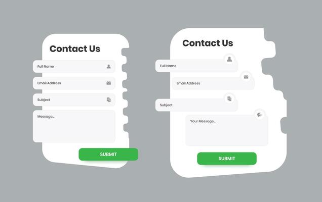 Abstract contact us form ui layout