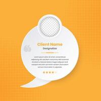 Minimalist client testimonial social media poster template with image placeholder vector