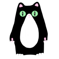mignonne smoking chat mascotte personnage kawaii dessin animé illustration mignonne chat chat autocollant mignonne élément png