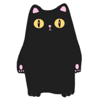 mignonne gris ou noir chat mascotte personnage kawaii dessin animé illustration mignonne chat chat autocollant mignonne élément png