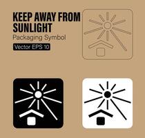 Keep Away From Sunlight Packaging Symbol vector