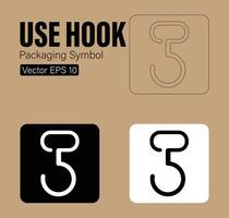 Use Hook Packaging Symbol vector