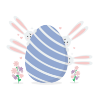 Happy easter with bunnies and easter egg png