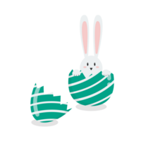 blanc lapin dans fissuré Oeuf png