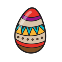 Painted easter egg doodles color hand drawn png