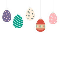 Colorful hanging easter eggs png