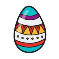 Painted easter egg doodles color hand drawn png