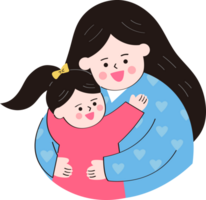 Mother hug her daughter png