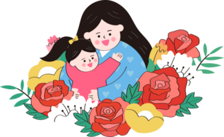 mother hug her daughter png