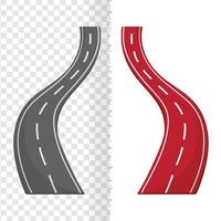 Curved road icons for web, vector illustration isolated in white background