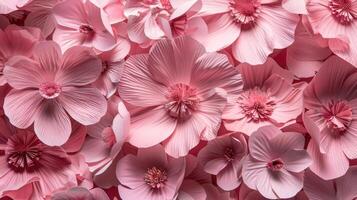 AI generated Pink flowers in delicate paper cutouts photo