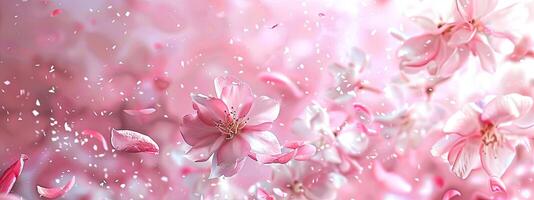 AI generated pure white flowers on a pink background photo