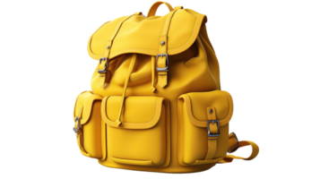 amarelo mochila com bolsos em transparente fundo png