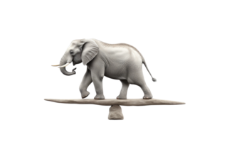 ai generiert Elefant balancieren Pose auf transparent Hintergrund png