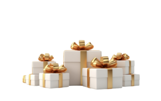 AI generated White Gift Arrangement On Transparent Background png