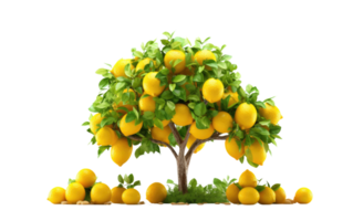 AI generated Lemon Grove On Transparent Background. png