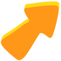 orange arrow icon on transparent background png