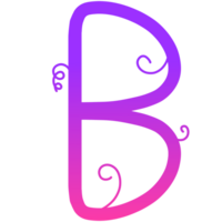 B font design elemento png