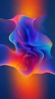 AI generated fluid color blobs in a diferent shapes od dark blue background photo