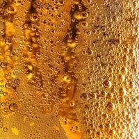 ai generado ultra cerca arriba ver de cerveza textura con espuma foto