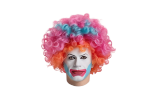 Clown colorful Wig On Transparent Background png