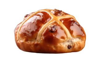 AI generated Hot Cross Bun On Transparent Background png
