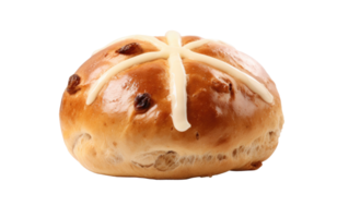 AI generated Cross Bun On Transparent Background png