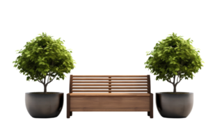 banc et jardinières sur transparent Contexte png