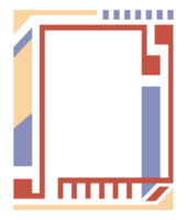 astratto vivace verticale moderno telaio. colorato geometrico rettangolo confine. copia spazio per il tuo immagini e testo png