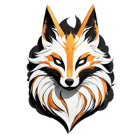 AI generated a fox head with a long tail on a transparent background png