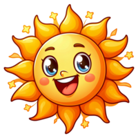 AI generated sun cartoon character png