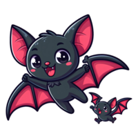 AI generated funny bat and his son cartoon png