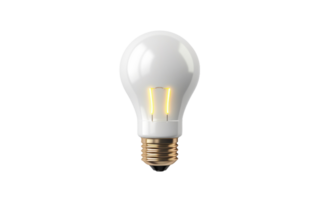 AI generated Glow of Light Bulb On Transparent Background png