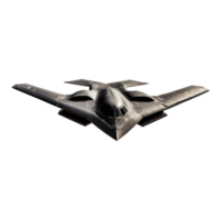 ai generiert Stealth Bomber hochfliegend im klar Himmel auf transparent Hintergrund png