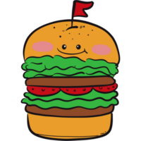 The illustration of a hamburger png