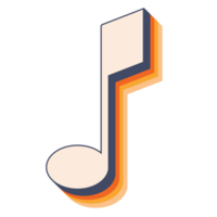 Music note symbol, single musical notation, basic music element png