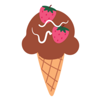 hand drawing cartoon ice cream. cute dessert drawing, ice cream doodle png