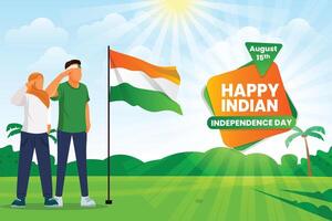 indio independencia celebraciones día ilustración vector bandera y enviar diseño, celebraciones día acortar Arte colocar. India nacional bandera libertad independencia patriotismo modelo.
