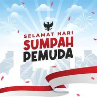 Sumpah Pemuda Indonesia Indonesian Celebrations Day Illustration Vector Banner And Post Design, Sumpah Pemuda Celebrations Day Clip Art Set. Indonesian Freedom Independence Patriotism Template.