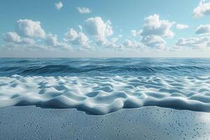 AI generated beach sand with ocean landscape professional photography photo