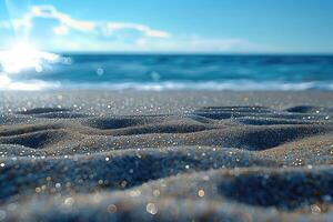 ai generado playa arena con Oceano paisaje profesional fotografía foto