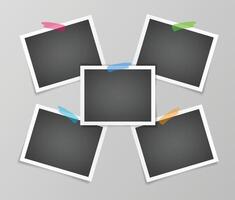 Collage Photo Frame Vector Template Illustration Set, Photo Presentation Template. Photo Frame Film Isolated, Photo Gallery Illustration Set.