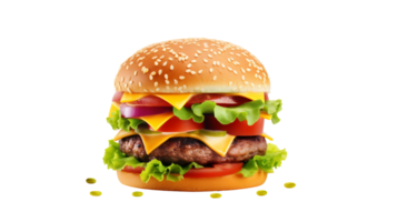 3d hamburger su trasparente sfondo png