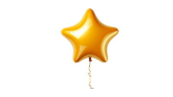 Golden Star Shape Balloon On Transparent Background png