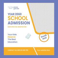 School admission social media post vector