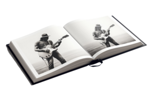 hardcover muziek- biografie Aan transparant achtergrond png