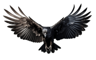 AI generated Flying Crow Isolated on Transparent Background png