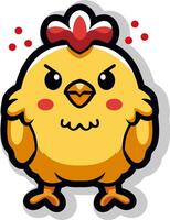 Cute chicken cartoon character vector illustration