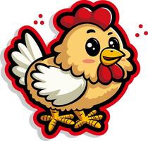 Cute chicken cartoon character vector illustration