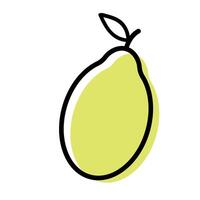 Lemon outline icon vector